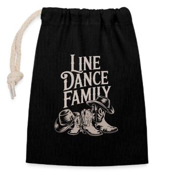 Line Dance Family Dad Mom Kids - Closable cotton gift bag (14x20cm) - black - Front