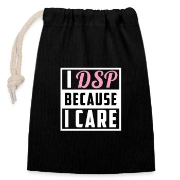 Direct Support Professional - Closable cotton gift bag (14x20cm) - black - Front