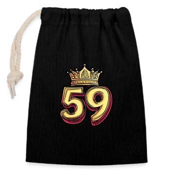 59 Number Krone - Closable cotton gift bag (14x20cm) - black - Front