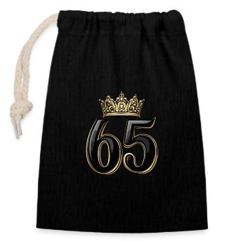65 Number Krone - Closable cotton gift bag (14x20cm) - black - Front
