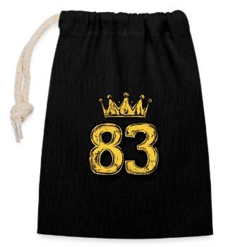 83 Number Krone - Closable cotton gift bag (14x20cm) - black - Front
