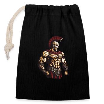 Spartiates - Sac cadeau en coton avec cordon (14 x 20 cm) - noir - Devant