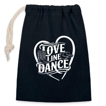Love Line Dance I Love Line Dancing with Heart - Closable cotton gift bag (14x20cm) - navy - Front