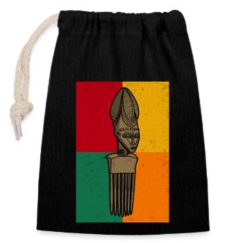 Afro Comb Hair Hairstyle History Culture Africa Comb - Closable cotton gift bag (14x20cm) - black - Front