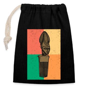 Afro Comb Hair Hairstyle History Culture Africa Comb - Closable cotton gift bag (14x20cm) - black - Front