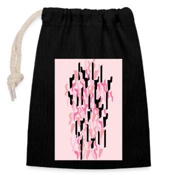 Camouflage Art Pink Gaming - Closable cotton gift bag (14x20cm) - black - Front