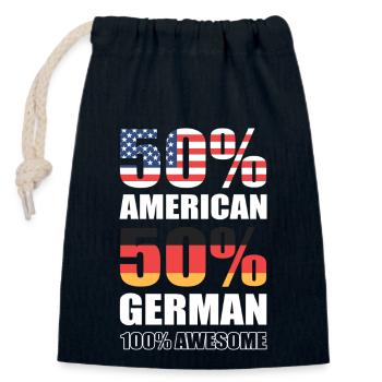American German - Closable cotton gift bag (14x20cm) - navy - Front