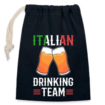 Italien - Verschließbarer Geschenkbeutel aus Baumwolle (14x20cm) - Navy - Vorne