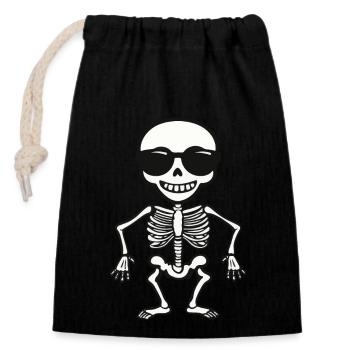 Skeleton Halloween Sunglasses - Closable cotton gift bag (14x20cm) - black - Front
