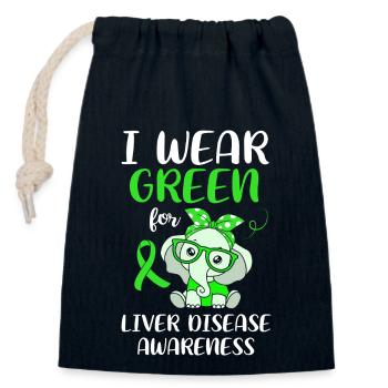 Liver disease - Closable cotton gift bag (14x20cm) - navy - Front