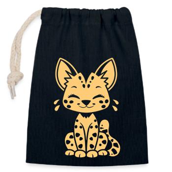 Serval - Verschließbarer Geschenkbeutel aus Baumwolle (14x20cm) - Navy - Vorne