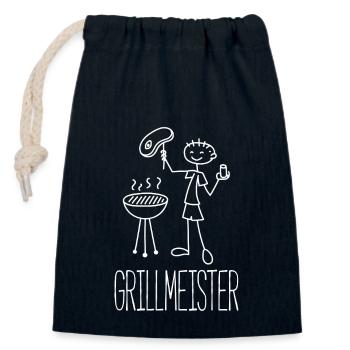 Grillmeister Grilling - Closable cotton gift bag (14x20cm) - navy - Front