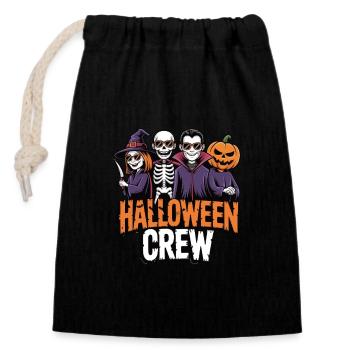 Halloween Crew – Lustiges Spuk Design - Verschließbarer Geschenkbeutel aus Baumwolle (14x20cm) - Schwarz - Vorne