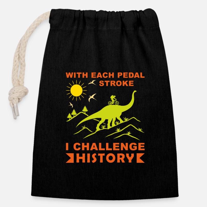 Prähistorischer Aufstieg - Verschließbarer Geschenkbeutel aus Baumwolle (14x20cm) - Schwarz