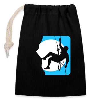 Escalade, alpinisme, escalade, face nord - Sac cadeau en coton avec cordon (14 x 20 cm) - noir - Devant
