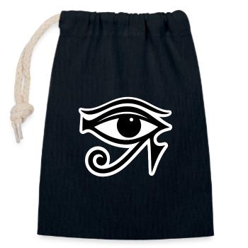 Auge des Horus Ägypten Symbol - Verschließbarer Geschenkbeutel aus Baumwolle (14x20cm) - Navy - Vorne