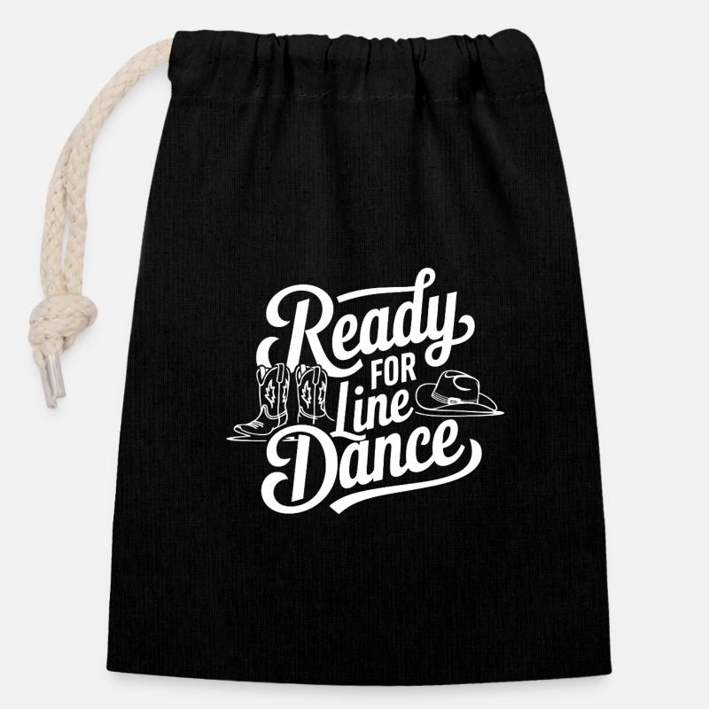 Ready for Line Dance Love Line Dancing - Closable cotton gift bag (14x20cm) - black