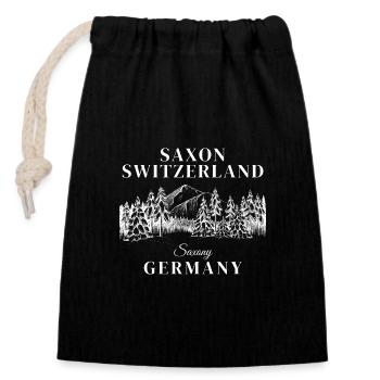 Saxon Switzerland Germany Deutschland - Closable cotton gift bag (14x20cm) - black - Front