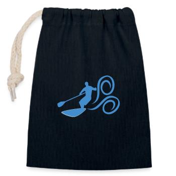 Paddle Surf - Closable cotton gift bag (14x20cm) - navy - Front