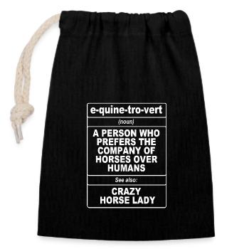 Show Jumping Show Jumping - Closable cotton gift bag (14x20cm) - black - Front