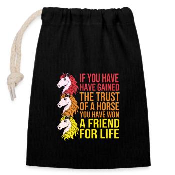 Show Jumping Show Jumping - Closable cotton gift bag (14x20cm) - black - Front