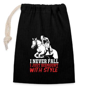 Show Jumping Show Jumping - Closable cotton gift bag (14x20cm) - black - Front