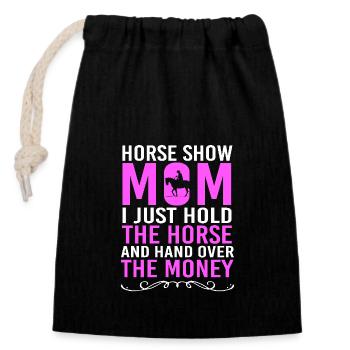 Show Jumping Show Jumping - Closable cotton gift bag (14x20cm) - black - Front