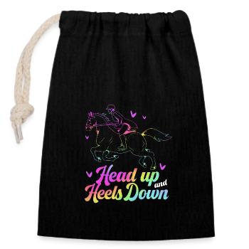 Dressage Dressage Horse Dressage Rider - Closable cotton gift bag (14x20cm) - black - Front