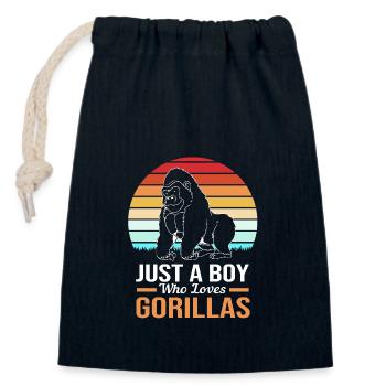Gorilla - Closable cotton gift bag (14x20cm) - navy - Front
