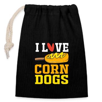 Hot Dog Snack - Closable cotton gift bag (14x20cm) - black - Front