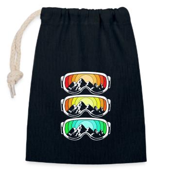 Ski Ski Holiday - Closable cotton gift bag (14x20cm) - navy - Front