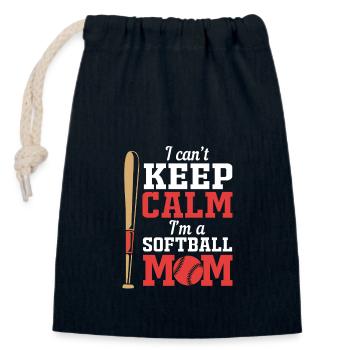 Softball Mutter Softball Mama - Verschließbarer Geschenkbeutel aus Baumwolle (14x20cm) - Navy - Vorne