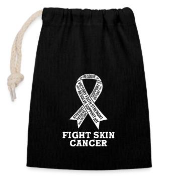 Cancer de la peau, mélanome - Sac cadeau en coton avec cordon (14 x 20 cm) - noir - Devant