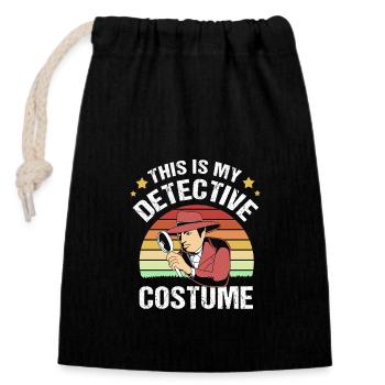 Detective - Closable cotton gift bag (14x20cm) - black - Front