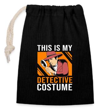 Detective - Closable cotton gift bag (14x20cm) - black - Front