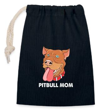 Pitbull - Sac cadeau en coton avec cordon (14 x 20 cm) - bleu marine - Devant