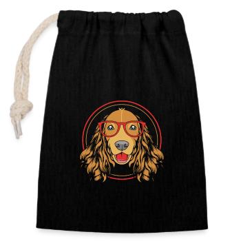 Cocker Spaniel - Sac cadeau en coton avec cordon (14 x 20 cm) - noir - Devant