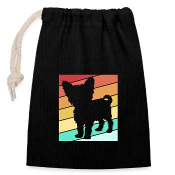 Yorkshire Terrier - Closable cotton gift bag (14x20cm) - black - Front