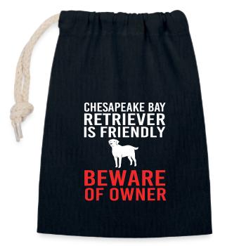 Retriever de la baie de Chesapeake - Sac cadeau en coton avec cordon (14 x 20 cm) - bleu marine - Devant