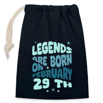 anniversaire 29 fevrier les legendes naissent - Sac cadeau en coton avec cordon (14 x 20 cm) - bleu marine - Devant