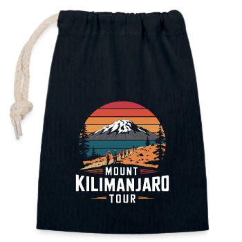 Kilimanjaro Trekking Tour - Closable cotton gift bag (14x20cm) - navy - Front