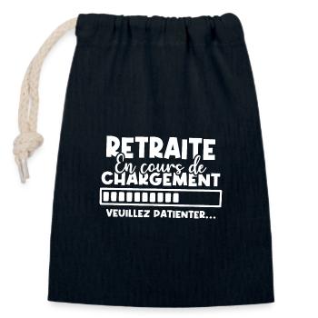 Retraite en cours de chargement - Sac cadeau en coton avec cordon (14 x 20 cm) - bleu marine - Devant