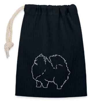Just a Pomeranian - Closable cotton gift bag (14x20cm) - navy - Front