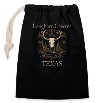 USA Vacation in Texas: Longhorn Caves - Closable cotton gift bag (14x20cm) - black - Front