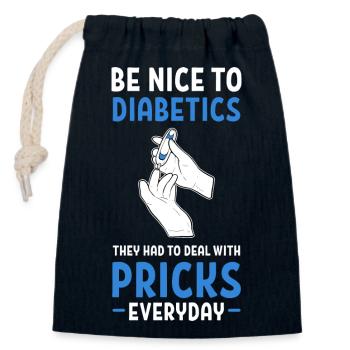 Diabetes Diabetiker Insulin - Closable cotton gift bag (14x20cm) - navy - Front