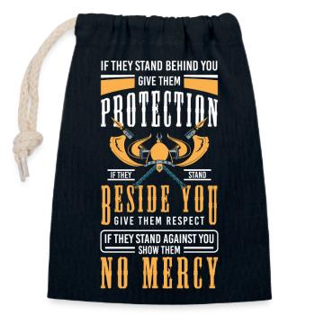 Thor Valhalla Mythologie - Sac cadeau en coton avec cordon (14 x 20 cm) - bleu marine - Devant