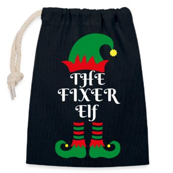 The FIXER ELF Santas Little Helper Christmas gift - Closable cotton gift bag (14x20cm) - navy - Front