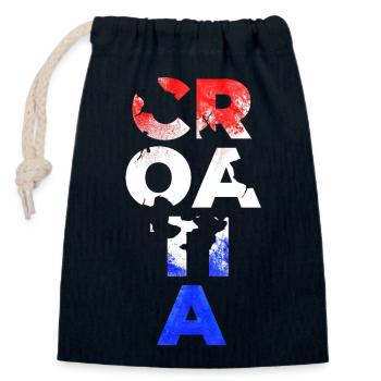 Croatie croate Hrvatska croates vatreni kuna hrv - Sac cadeau en coton avec cordon (14 x 20 cm) - bleu marine - Devant