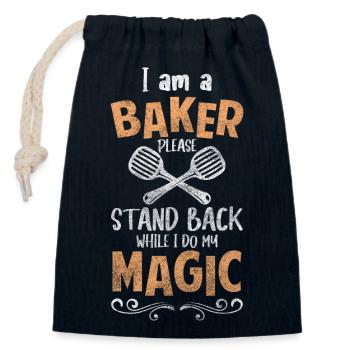 Bäckerei Muffin - Verschließbarer Geschenkbeutel aus Baumwolle (14x20cm) - Navy - Vorne