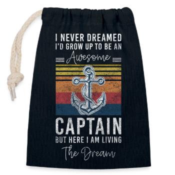 Sailing Port Nautical Holidays - Closable cotton gift bag (14x20cm) - navy - Front